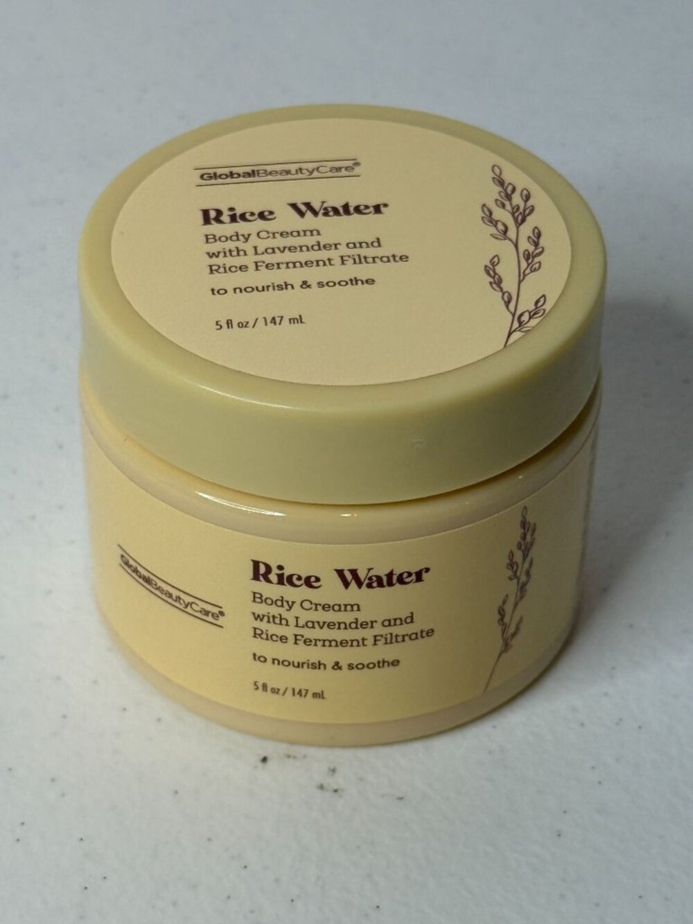 Global Beauty Care Rice Water Body Cream Lavender 5 oz Clean Girl New